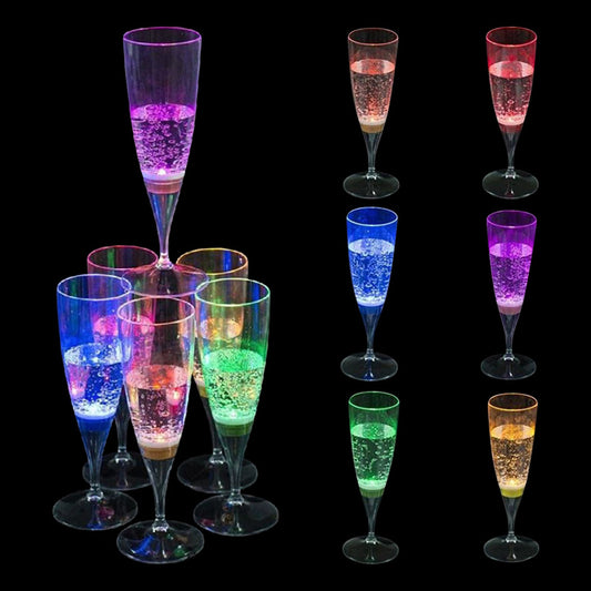 LED Blinkande Champagneglas 6-pack