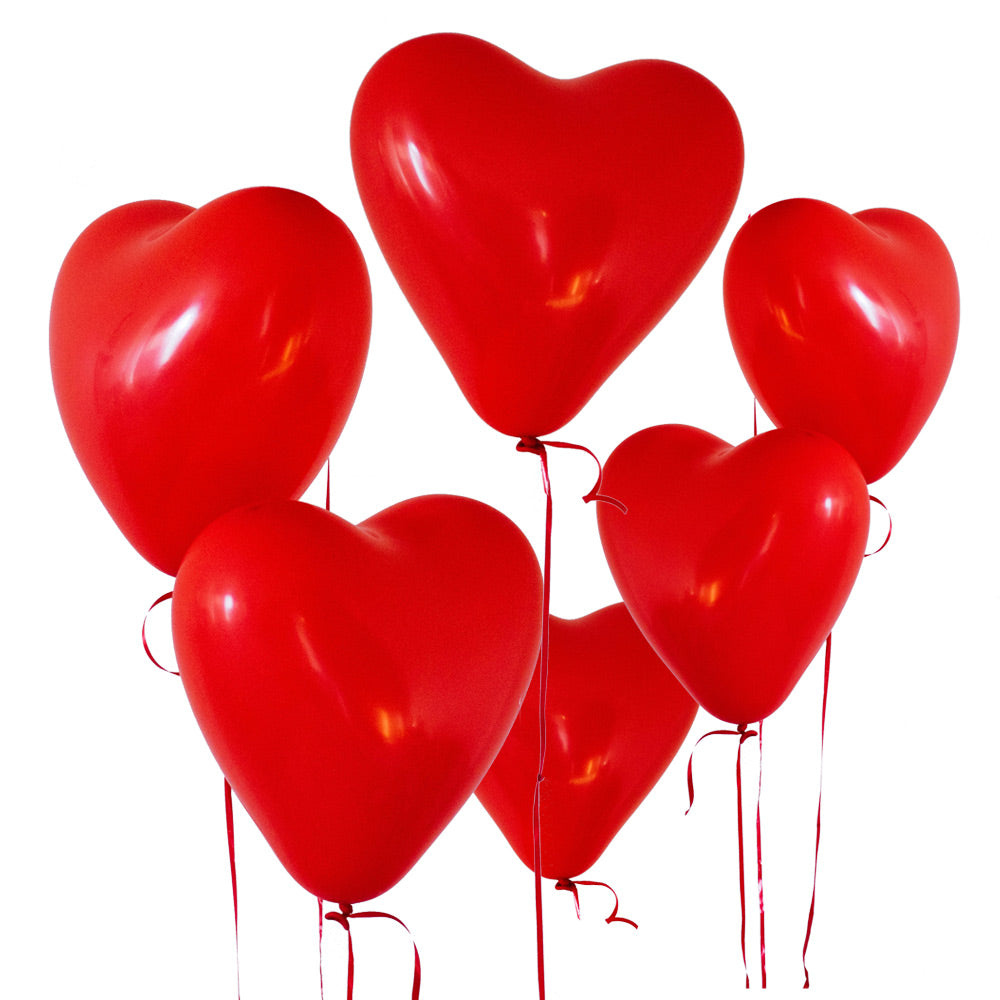 Hjärtballonger Röda 6-pack