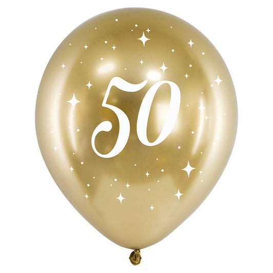 50-års Ballonger Guld 6-pack