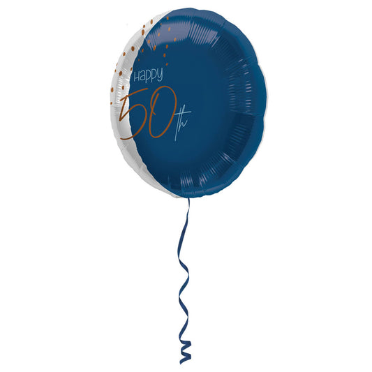 50-års Folieballong Vit/Blå