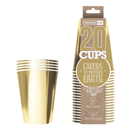 Partycups Papper Guld 20-pack