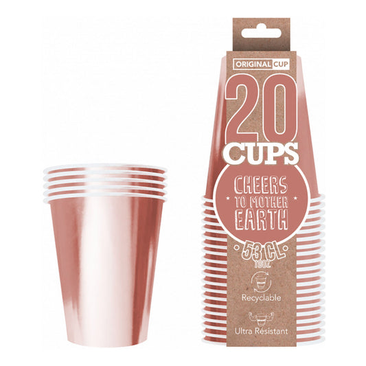 Partycups Papper Roséguld 20-pack