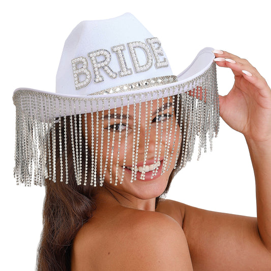 Vit Cowboyhatt Bride med Strass