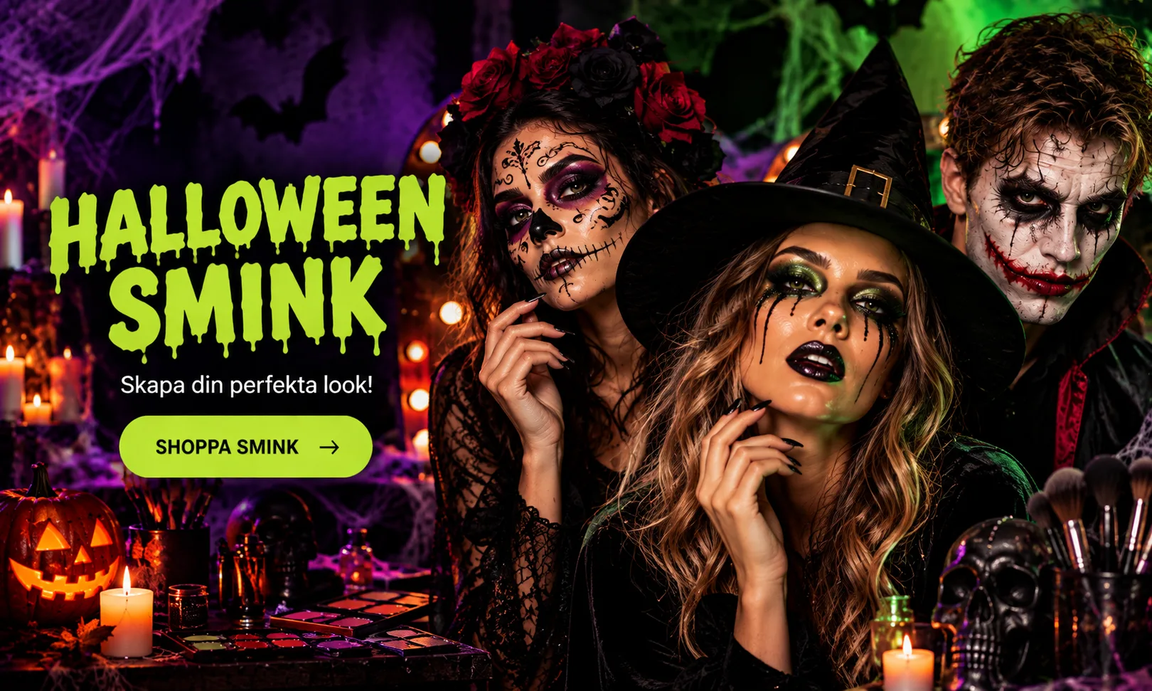 Halloweensmink hos Partykungen